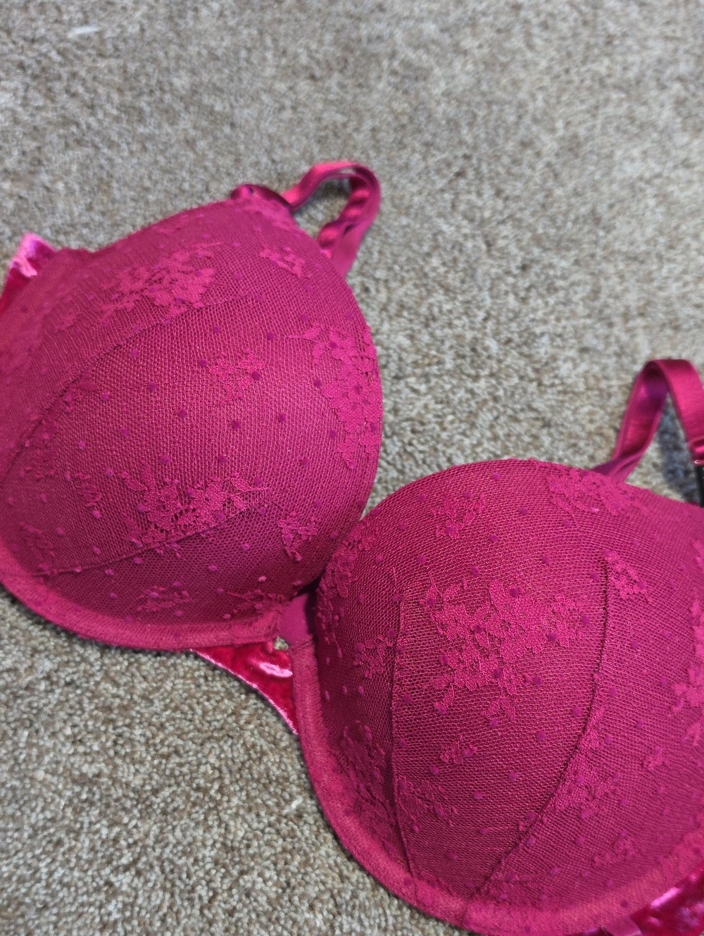 Nwt Victoria's Secret Pushup Wired Bra Velvet & Mesh 36D Reg $39.95